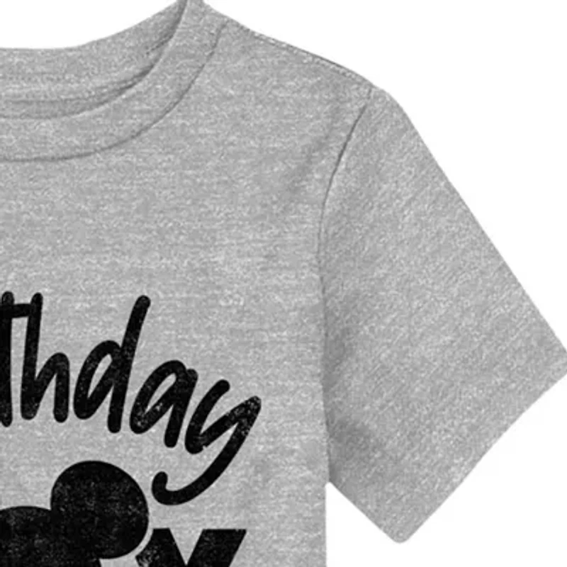 Disney Collection Toddler Boys Crew Neck Short Sleeve Regular Fit Mickey Mouse Graphic T-Shirt