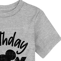 Disney Collection Toddler Boys Crew Neck Short Sleeve Regular Fit Mickey Mouse Graphic T-Shirt