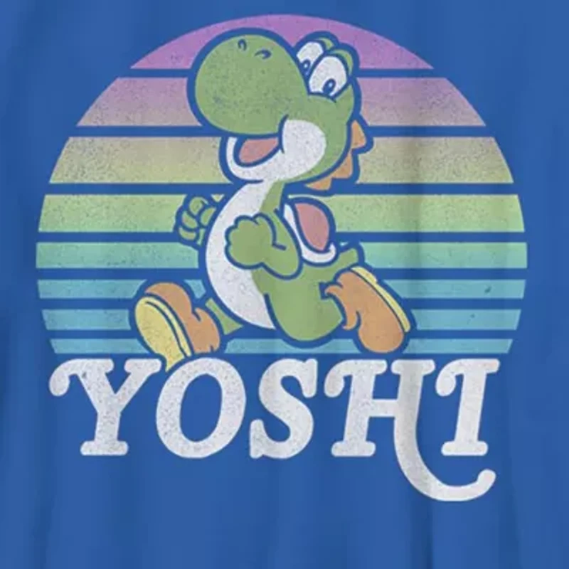 Little & Big Kid Boys Crew Neck Short Sleeve Slim Fit Super Mario Yoshi Graphic T-Shirt