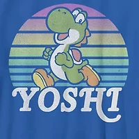 Little & Big Kid Boys Crew Neck Short Sleeve Slim Fit Super Mario Yoshi Graphic T-Shirt