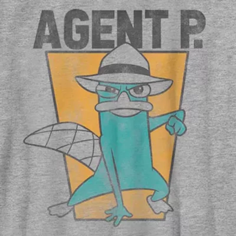 Little & Big Kid Boys Crew Neck Short Sleeve Slim Fit Phineas and Ferb Graphic T-Shirt