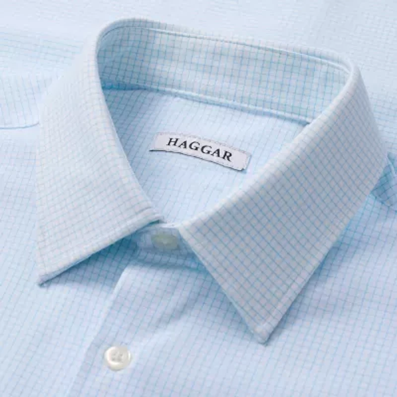 Haggar Smart Wash Mens Classic Fit Easy Care Long Sleeve Dress Shirt