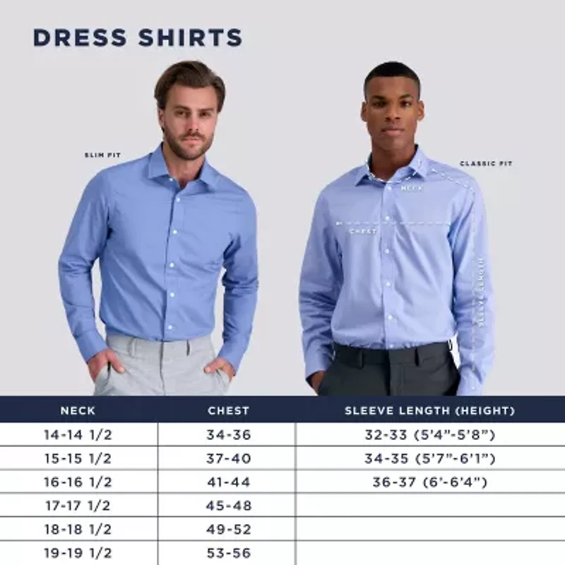 Haggar Smart Wash Mens Classic Fit Easy Care Long Sleeve Dress Shirt