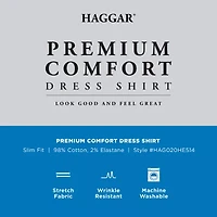 Haggar Premium Comfort Mens Slim Fit Long Sleeve Dress Shirt