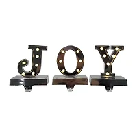 Northlight Silver Led Lighted Injoyin  6.5in 3-pc. Christmas Stocking Holder