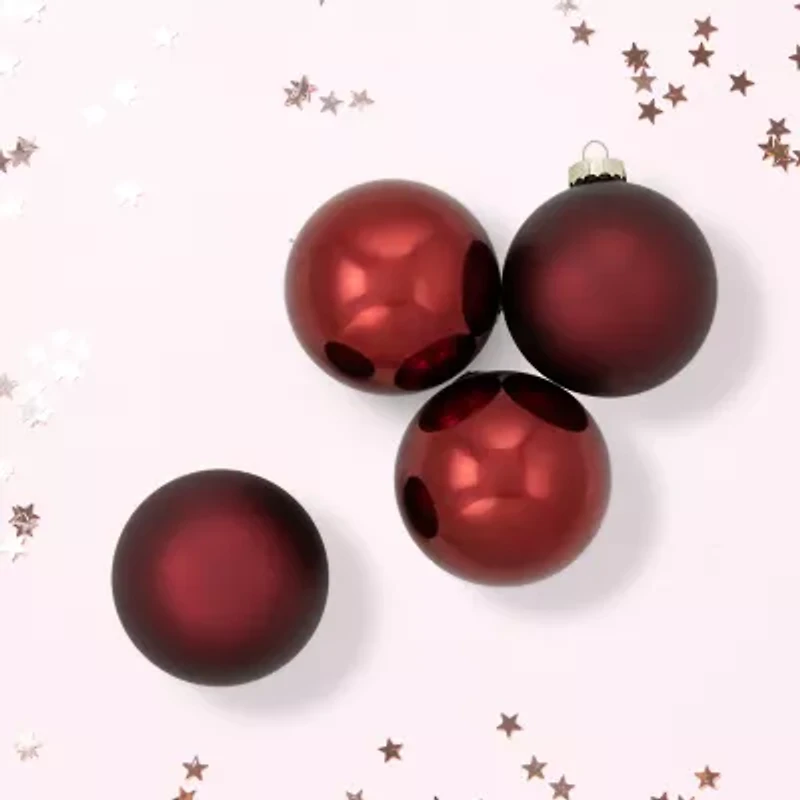 Northlight 2-Finish Glass Ball 4-pc. Christmas Ornament