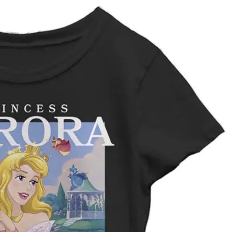 Disney Little & Big Kid Girls Crew Neck Short Sleeve Regular Fit Sleeping Beauty Graphic T-Shirt
