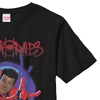 Miles Morales Little & Big Kid Boys Crew Neck Short Sleeve Slim Fit Spiderman Graphic T-Shirt