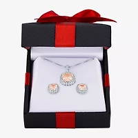 Womens Simulated Pink Morganite Sterling Silver 2-pc. Jewelry Set