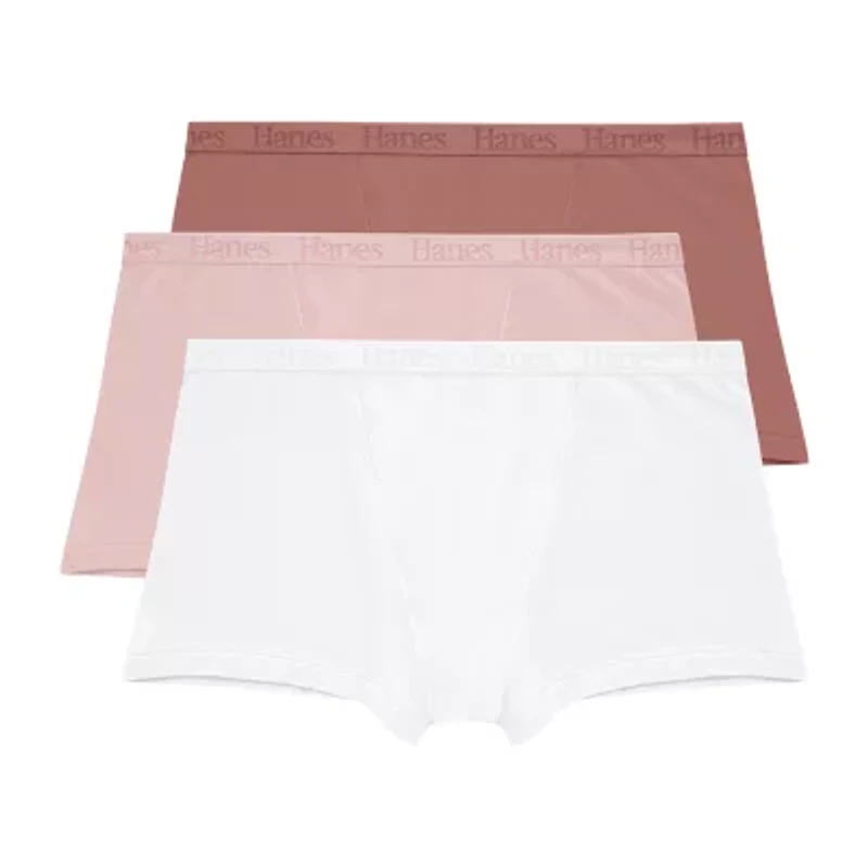 Hanes Originals Supersoft Womens 3 Pack Multi-Pack Boyshort Panty 46ushb