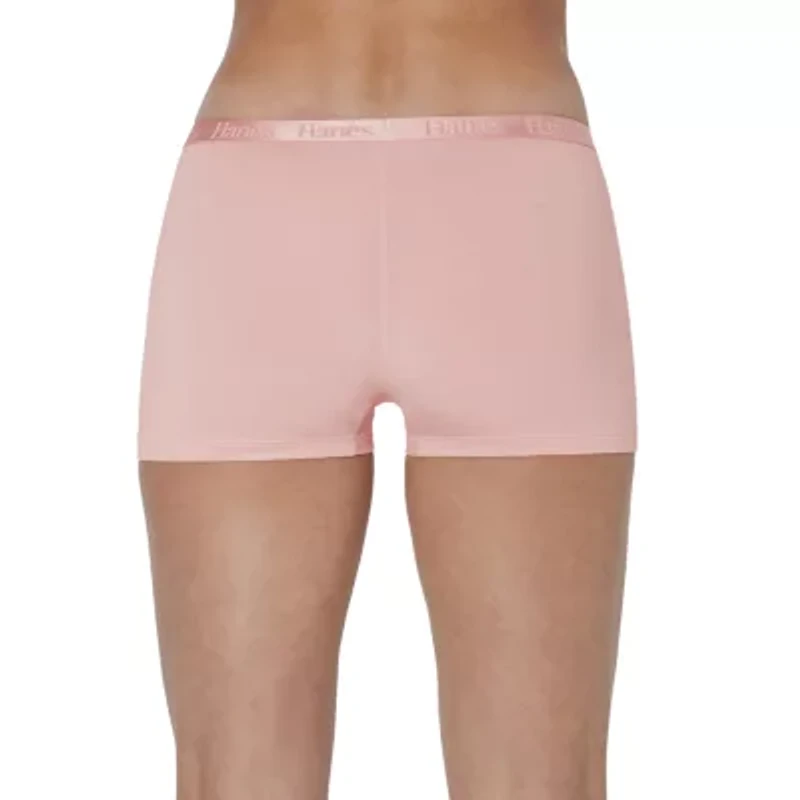 Hanes Originals Supersoft Womens 3 Pack Multi-Pack Boyshort Panty 46ushb