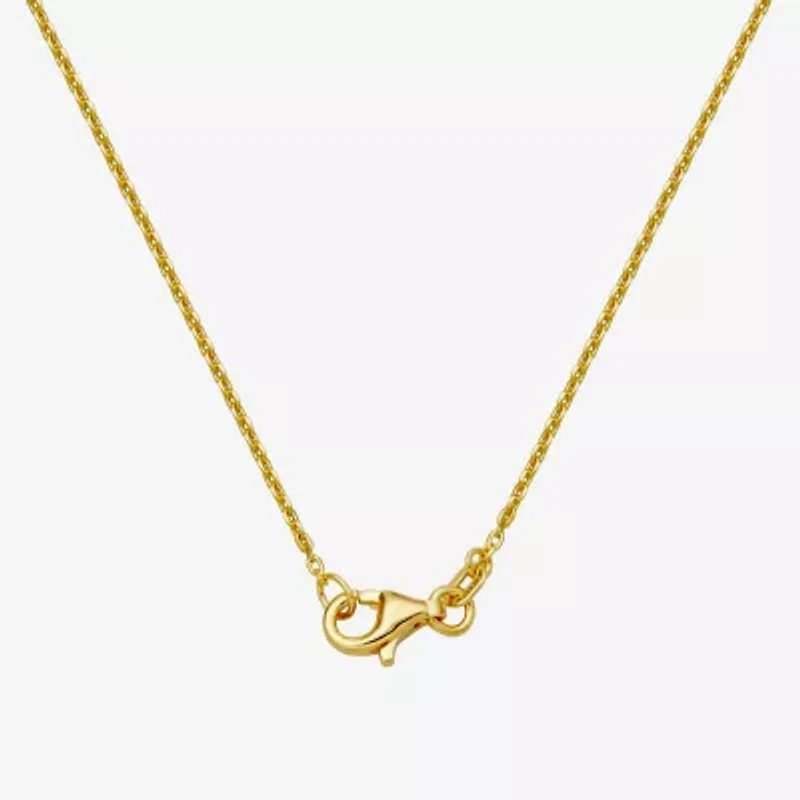 Womens Gemstone 18K Gold Over Silver Circle Pendant Necklace