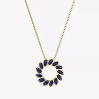Womens Gemstone 18K Gold Over Silver Circle Pendant Necklace