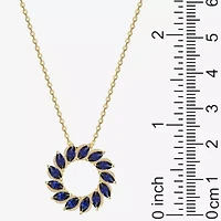Womens Gemstone 18K Gold Over Silver Circle Pendant Necklace