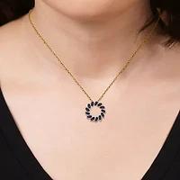 Womens Gemstone 18K Gold Over Silver Circle Pendant Necklace
