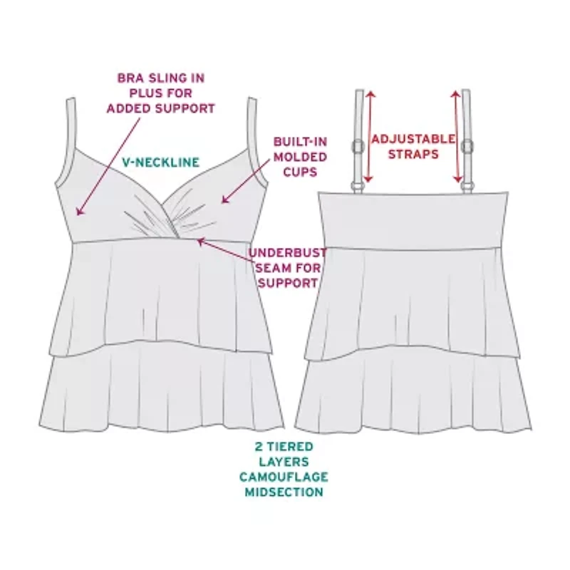 Trimshaper Leona Tankini Swimsuit Top