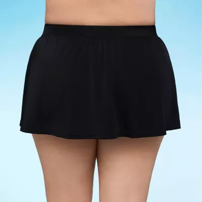 Sonnet Shores Womens Comfort Waistband Plus Swim Skirt