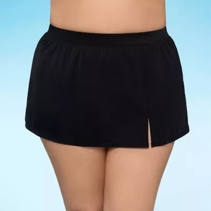 Sonnet Shores Womens Comfort Waistband Plus Swim Skirt