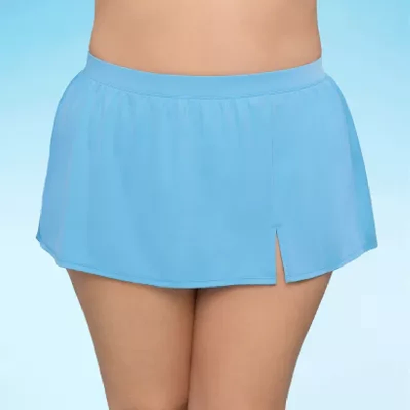 Sonnet Shores Womens Comfort Waistband Plus Swim Skirt