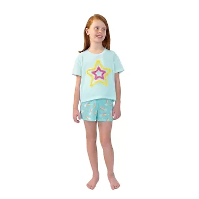 Dots & Dreams Little Big Kid Girls Round Neck Short Sleeve 2-pc. Pajama Sets