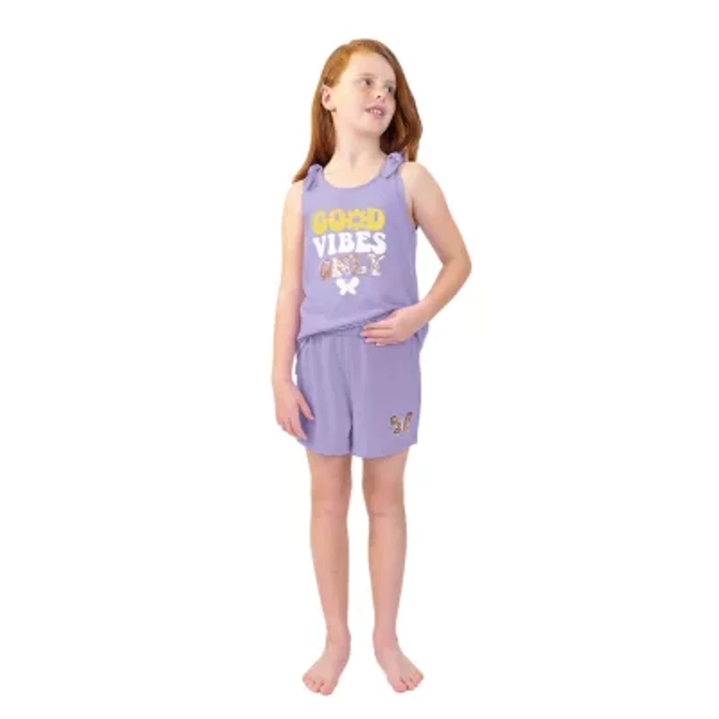 Dots & Dreams Little Big Kid Girls Round Neck Sleeveless 3-pc. Pajama Sets