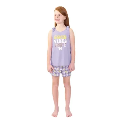 Dots & Dreams Little Big Kid Girls Round Neck Sleeveless 3-pc. Pajama Sets