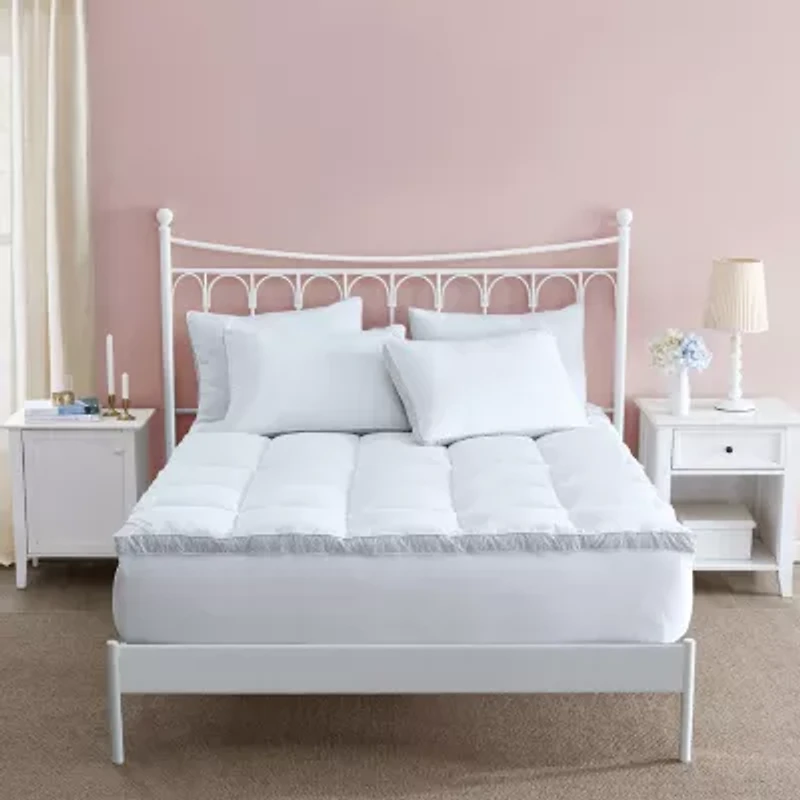 Laura Ashley Down Alternative Mattress Pad With Printed Gusset