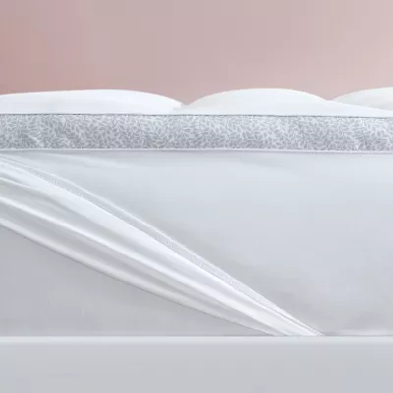 Laura Ashley Down Alternative Mattress Pad With Printed Gusset