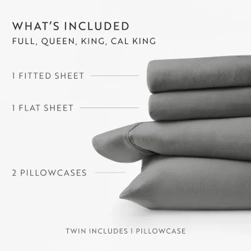 Casual Comfort Solid and Print Flannel Sheet Set