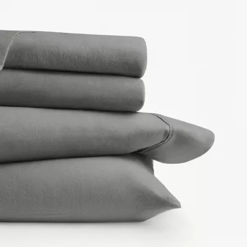 Casual Comfort Solid and Print Flannel Sheet Set
