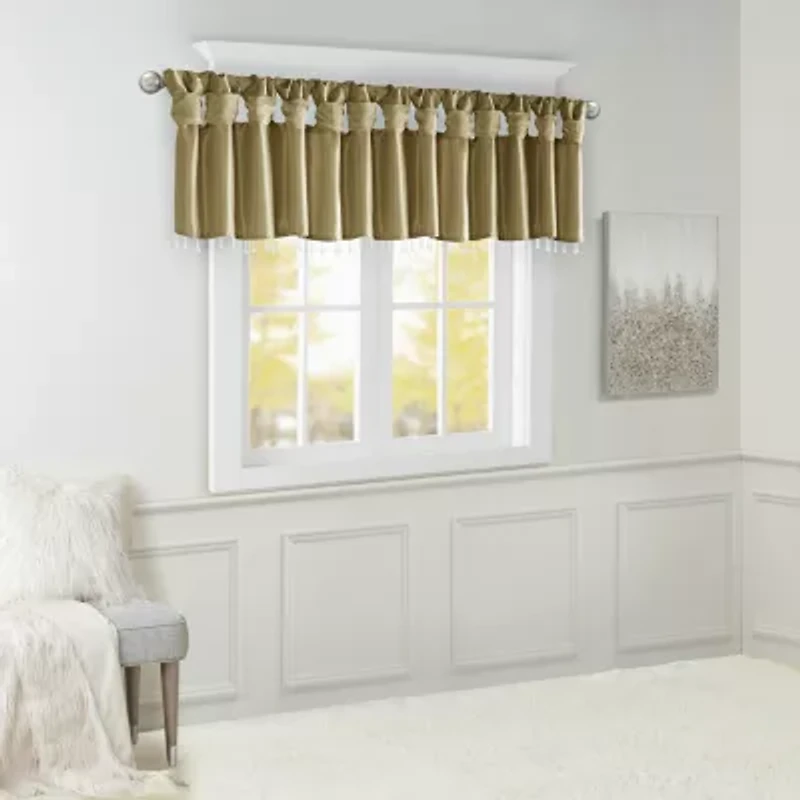 Madison Park Natalie 50"W X 26"L Lightweight Twisted Tab Top Tailored Valance