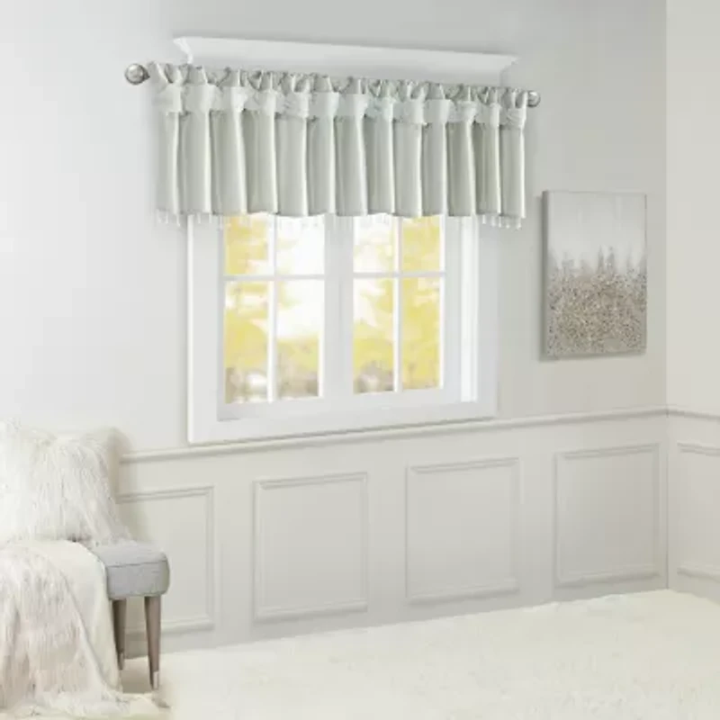Madison Park Natalie 50"W X 26"L Lightweight Twisted Tab Top Tailored Valance