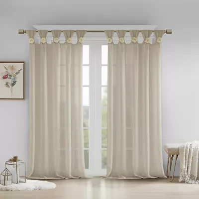 Madison Park Florah Tab Top Sheer Single Curtain Panel