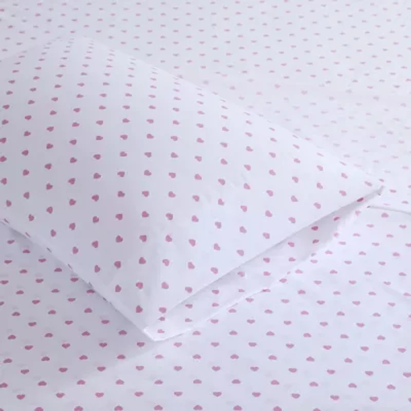INK+IVY Kids Girl Pink Heart Sheet Set