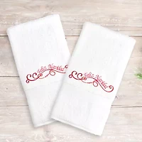 Linum Home Textiles Feliz Navidad Swirls 2-pc. Hand Towel