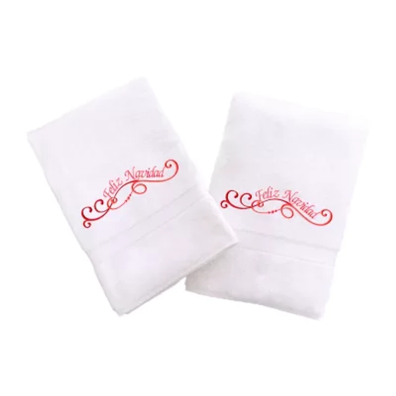 Linum Home Textiles Feliz Navidad Swirls 2-pc. Hand Towel