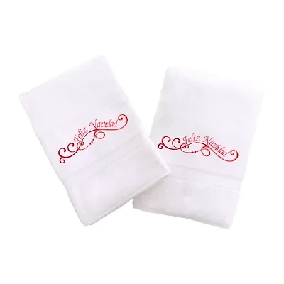 Linum Home Textiles Feliz Navidad Swirls 2-pc. Hand Towel