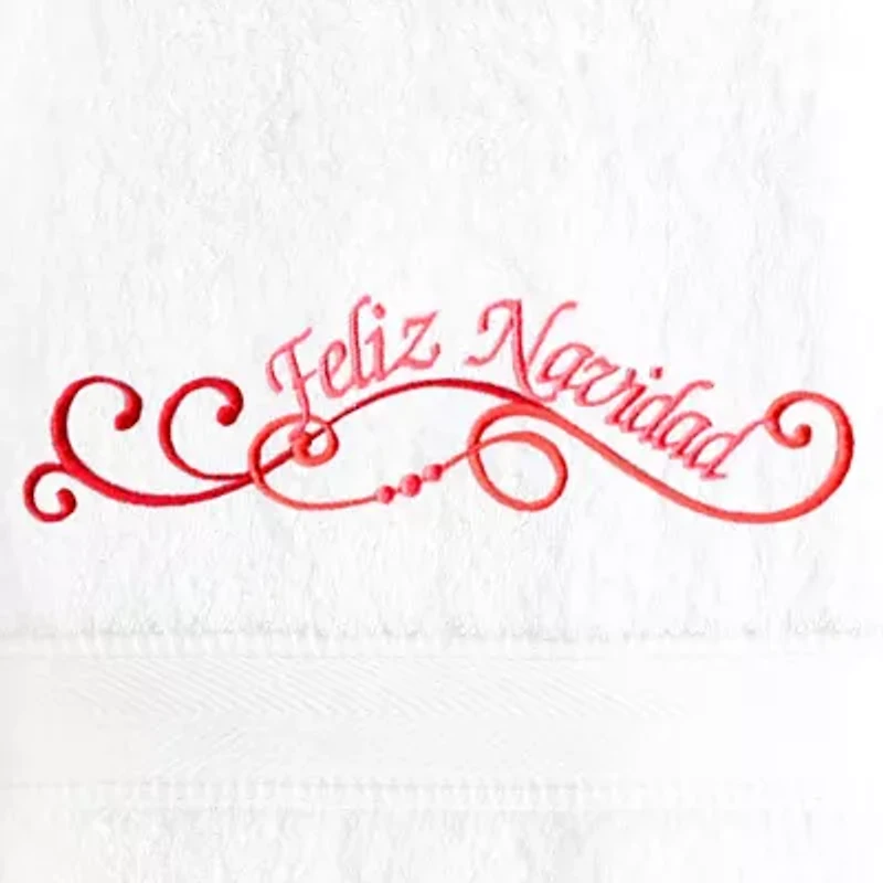 Linum Home Textiles Feliz Navidad Swirls 2-pc. Hand Towel