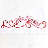 Linum Home Textiles Feliz Navidad Swirls 2-pc. Hand Towel