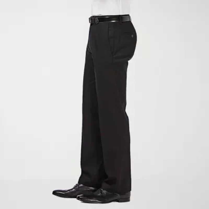 Haggar Premium No Iron Khaki Mens Comfort Waistband Straight Fit Flat Front Pant