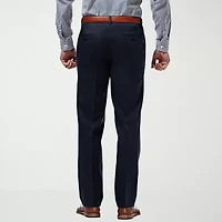 Haggar Premium No Iron Khaki Mens Comfort Waistband Straight Fit Flat Front Pant