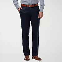 Haggar Premium No Iron Khaki Mens Comfort Waistband Straight Fit Flat Front Pant