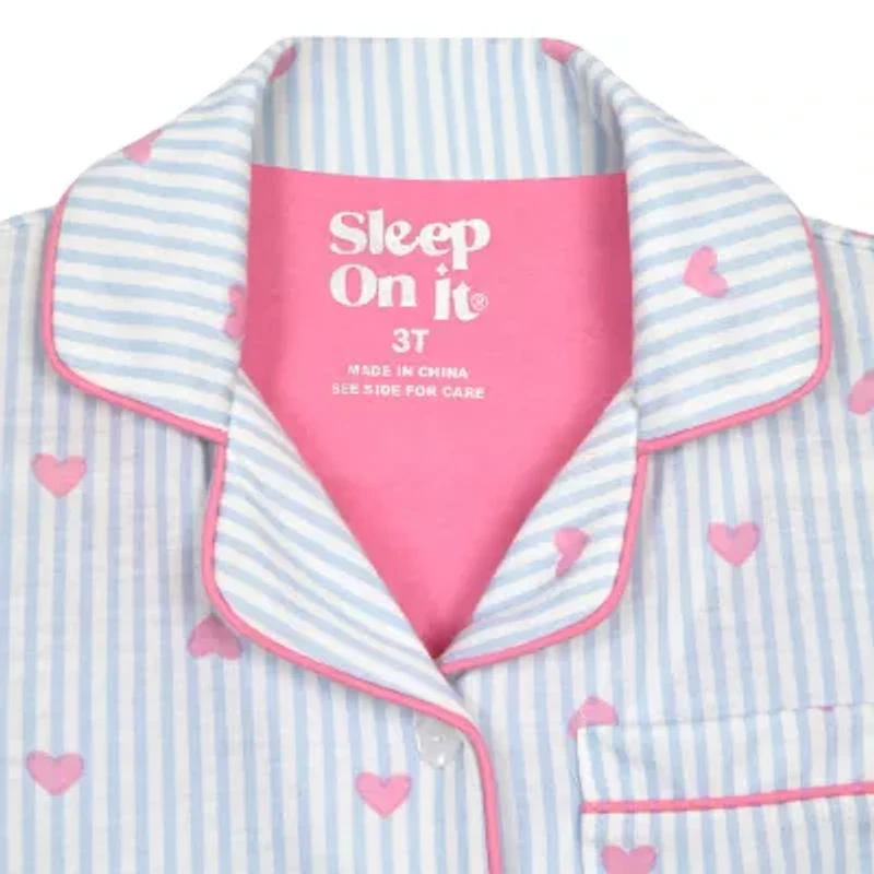 Sleep On It Little & Big Kid Girls Short Sleeve 2-pc. Pajama Sets