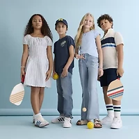 Thereabouts Little & Big Kid Girls Short Sleeve Puffed Empire Waist Dress