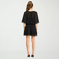 belle vie Womens Short Sleeve Blouson Dress