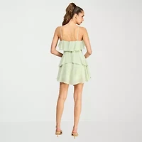belle vie Womens V Neck Sleeveless A-Line Dress