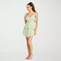 belle vie Womens V Neck Sleeveless A-Line Dress