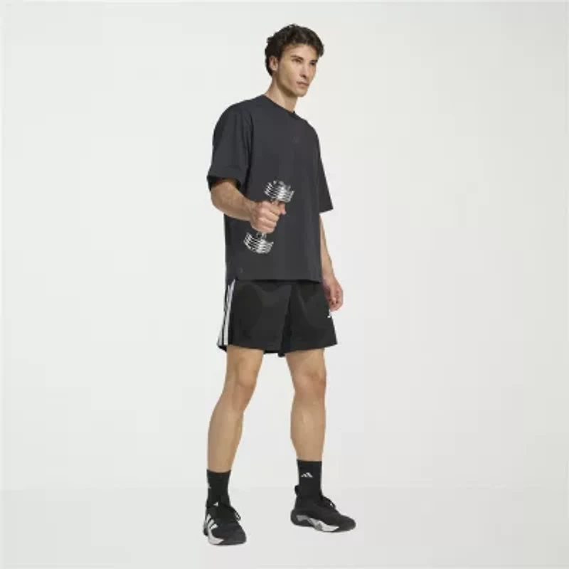 adidas Essentials 3 Stripe Pique Mens 7" Workout Shorts