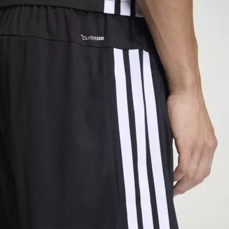 adidas Essential 3 Stripe Mens 9" Big and Tall Workout Shorts