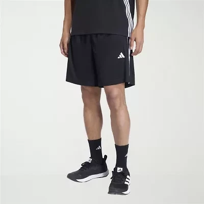 adidas Essential 3 Stripe Mens 9" Big and Tall Workout Shorts